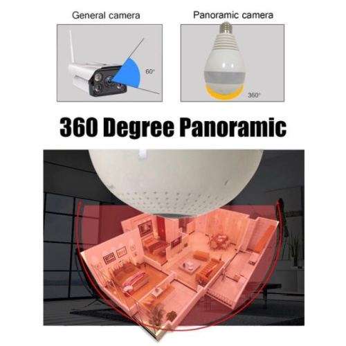 360° Panoramic Light Bulb WiFi Camera | E27 Screw | Discreet Surveillance | TMT Durban